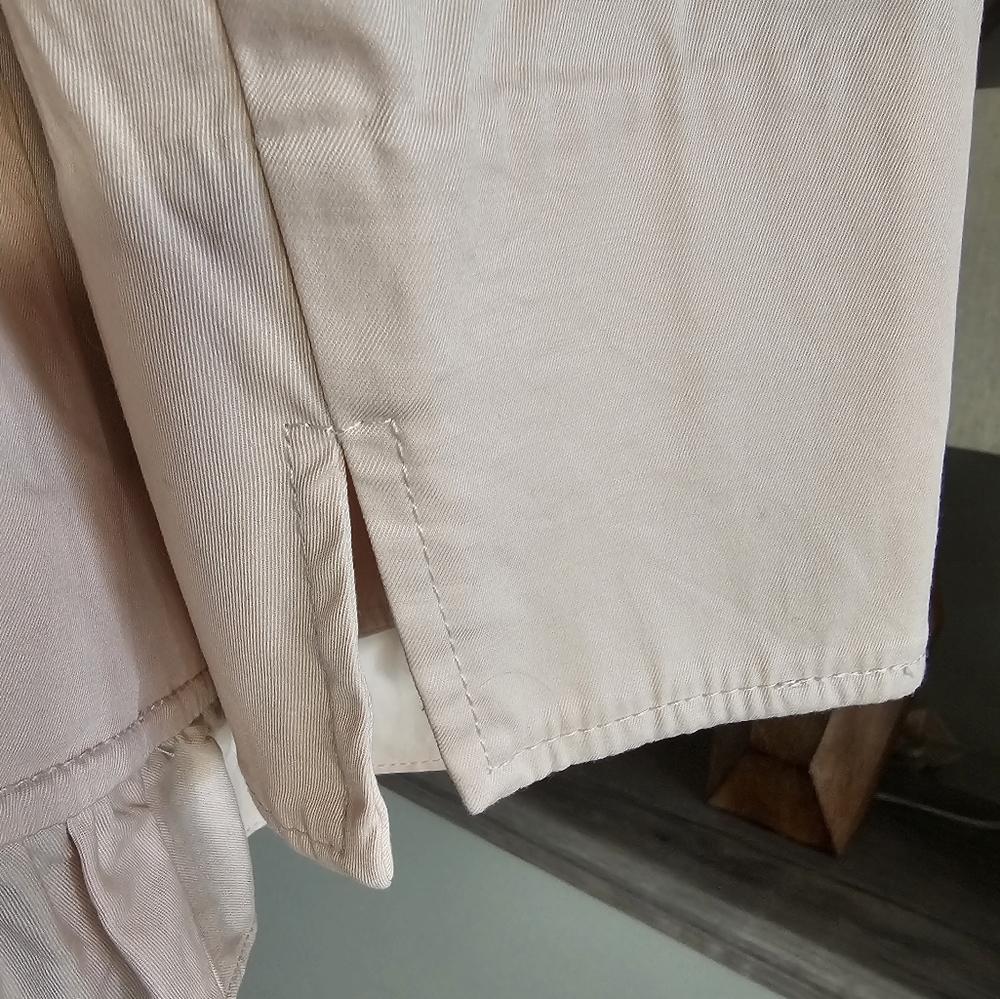 Talbots 20wp lightweight peachy pink cotton stretch ruffled blazer NWT - Picture 4 of 7